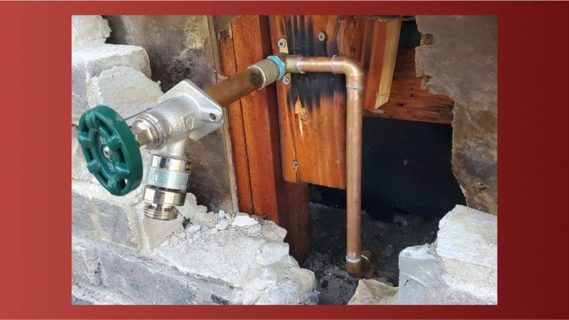 Picture of Frost Proof Faucet With Brick Removed
