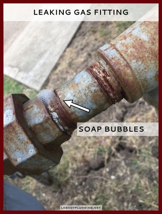 leaking gas fitting