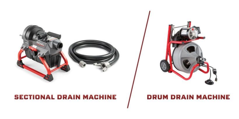 Image Comparing Two Traditional Drain Snake Machines