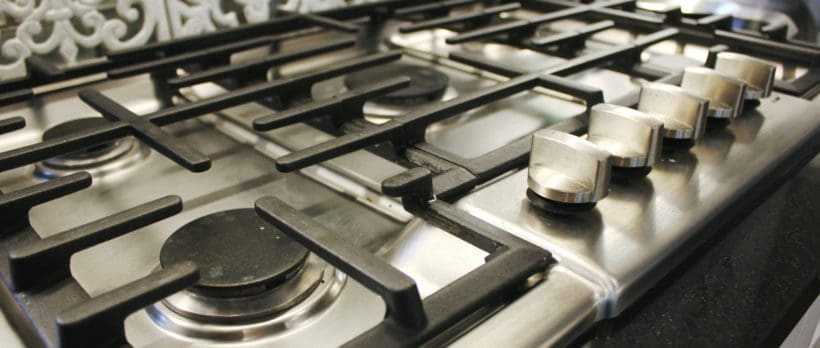 Image of a gas stovetop range