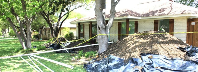 excavating drain pipe