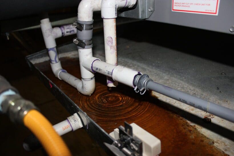 condensate overflow leak